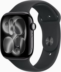 APPLE watch series 11 GPS + cellular caja de aluminio negro 46mm, color de correa negra correa deportiva talla m/l
