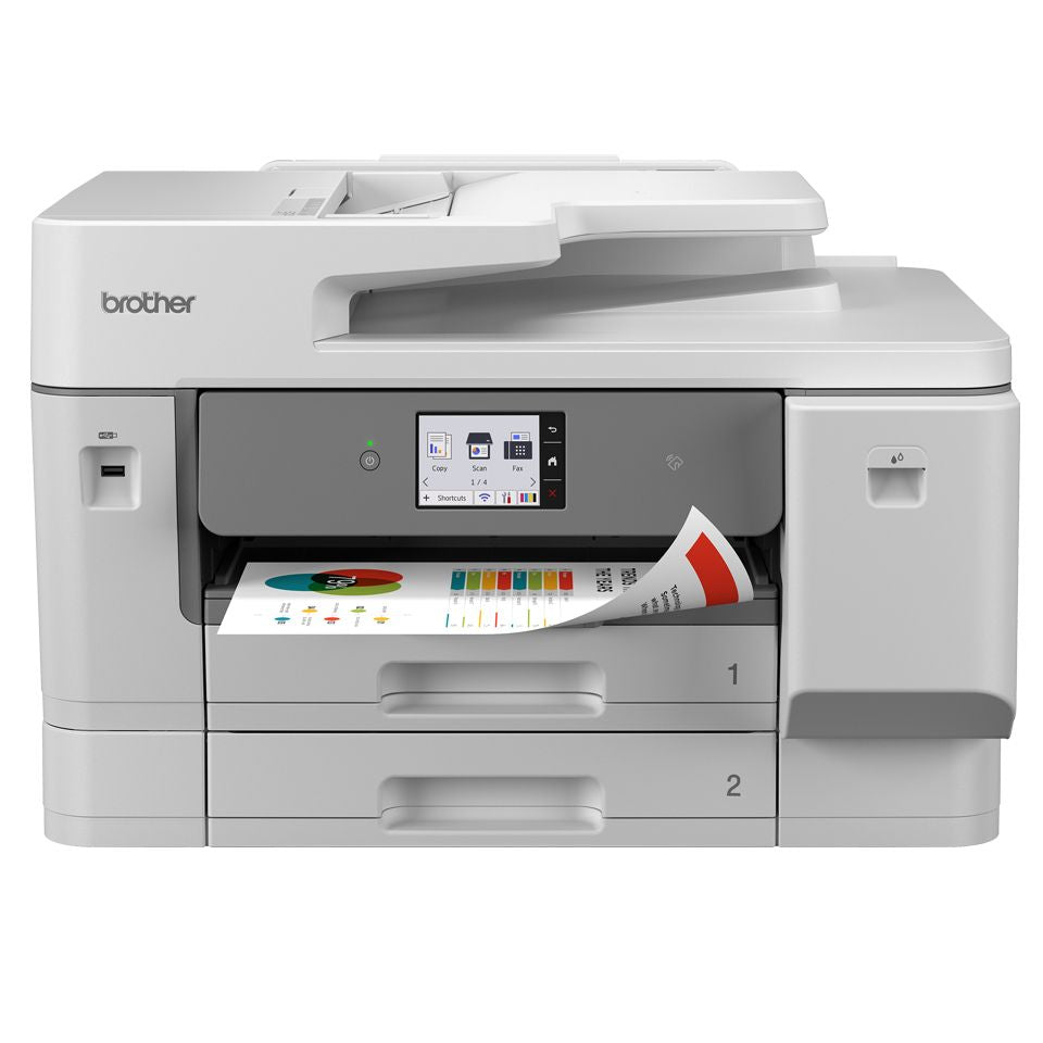 Brother Impresora Multifuncion Tinta mfc-j6975dw A4 y A3 Resolucion 1200 X 4800 Impresion Duplex A4 y A3 Escaneado Duplex A4 y A3 Velocidad de Impresion 31 ppm en Negro y 31 ppm en Color Adf 50 Hojas Dos Bandeja de Entrada de Papel de 250 Hojas WiFi 