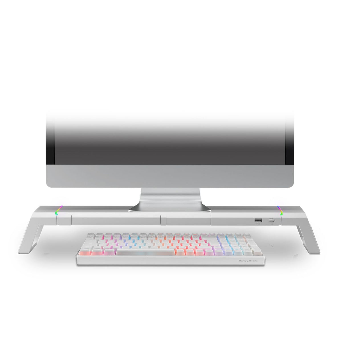 Soporte Sobremesa Mars Gaming Monitor Blanco (MGSONEW)