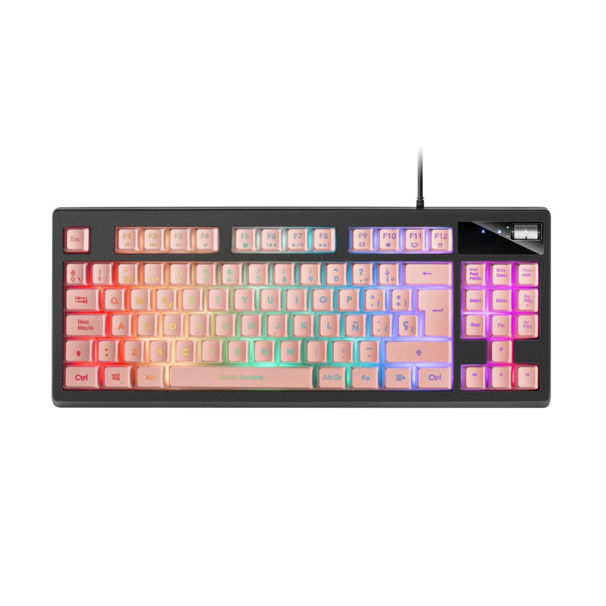 Teclado Mars Gaming TKL LED RGB USB Rosa (MKAXPES)