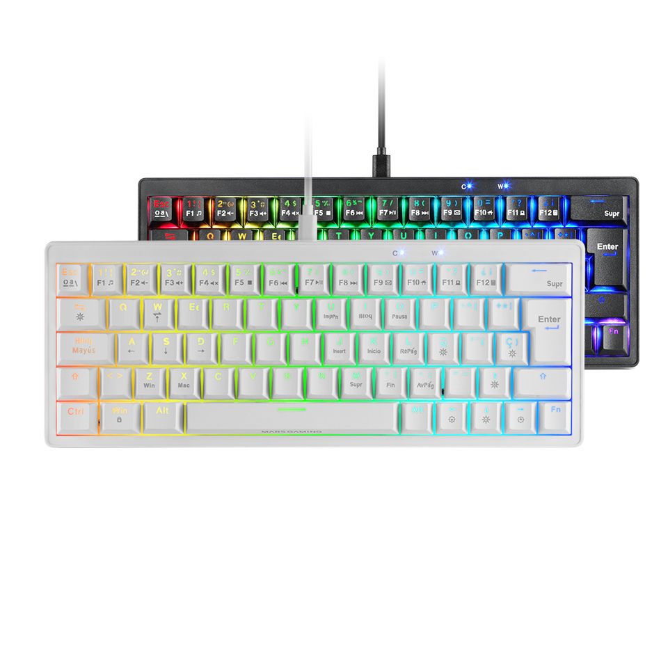 Teclado Mars Gaming RGB USB-C Blanco (MKMINIPROWBES)