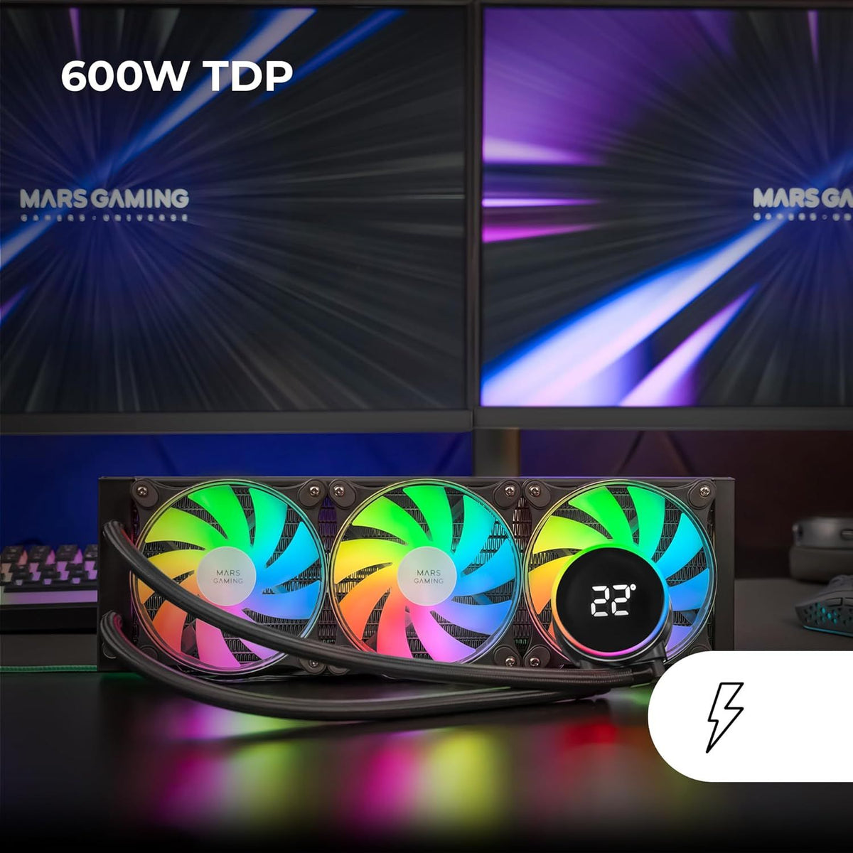 Ref. Líquida Mars Gaming 3x120mm FRGB 600W (MLLCD360)