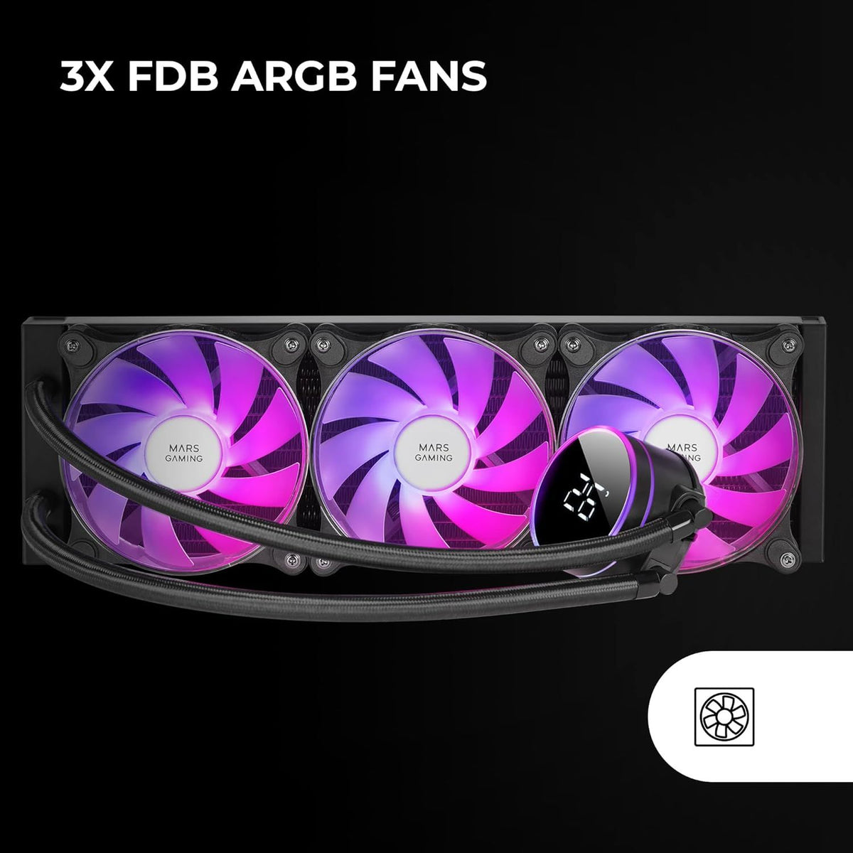 Ref. Líquida Mars Gaming 3x120mm FRGB 600W (MLLCD360)