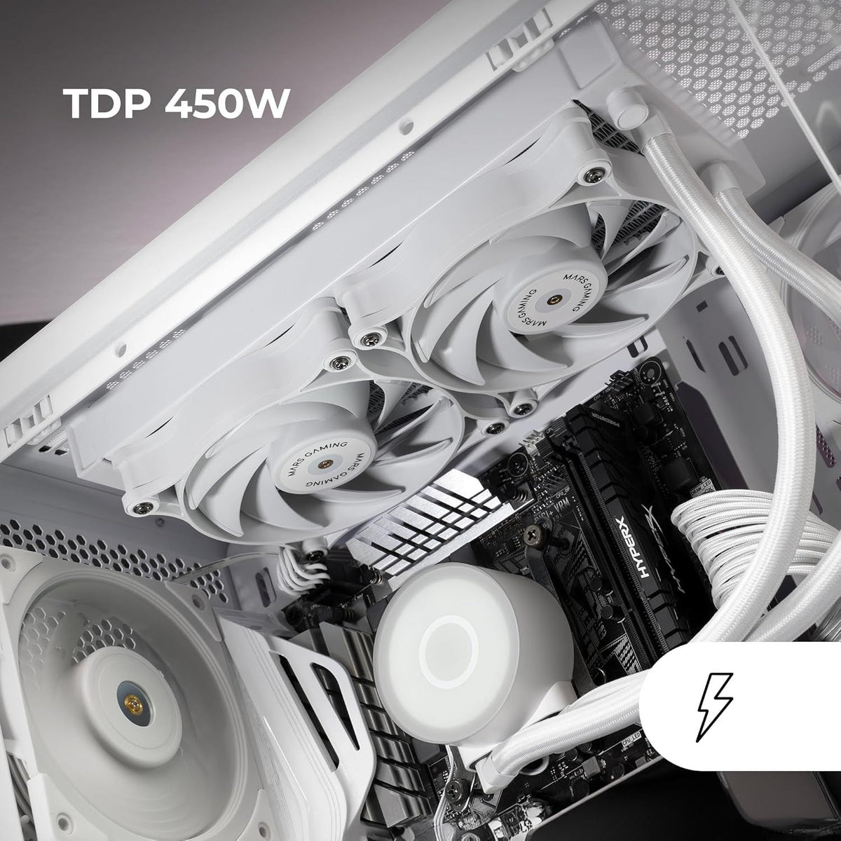 Ref. Líq. Mars Gaming FRGB 450W Blanca (MLPRO240W)