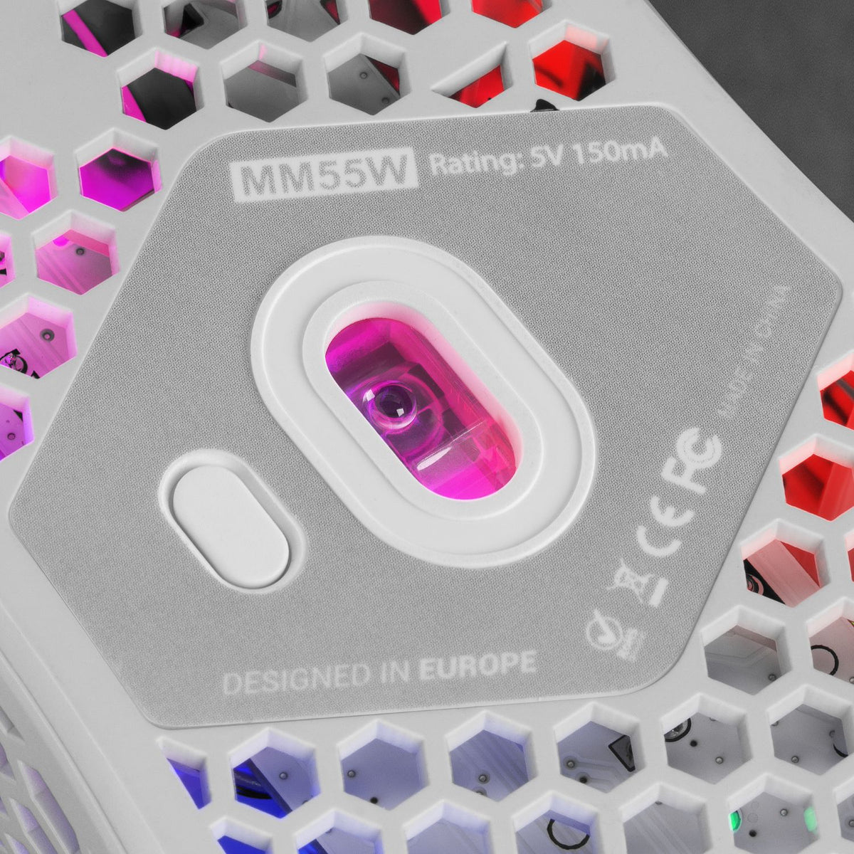 Ratón Mars Gaming RGB USB-A 12800dpi Blanco (MM55W)
