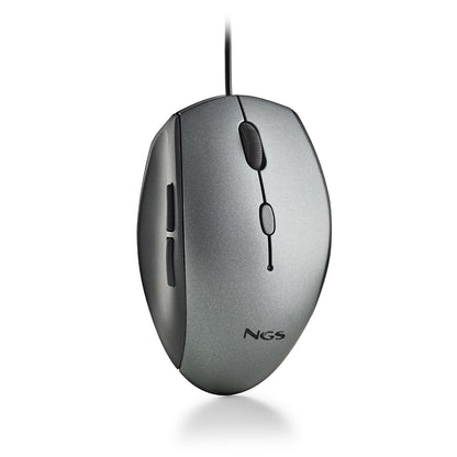 Ratón NGS Ergonómico Óptico USB 1600dpi Gris (MOTHGRAY)