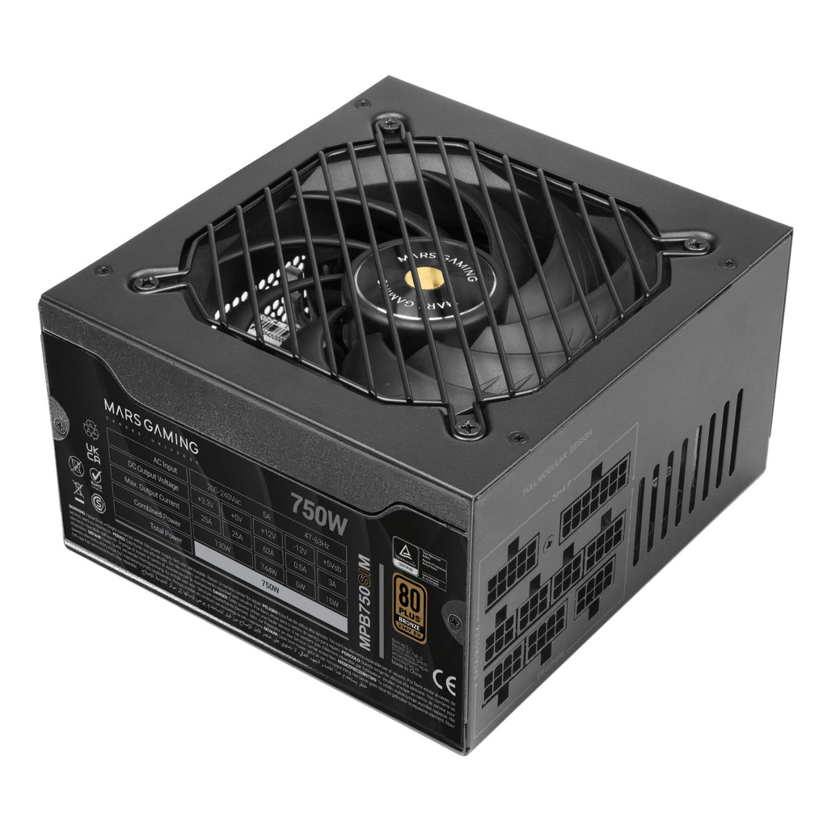 Fuente Mars Gaming ATX 750W 80+Bronze Negra (MPB750SIM)