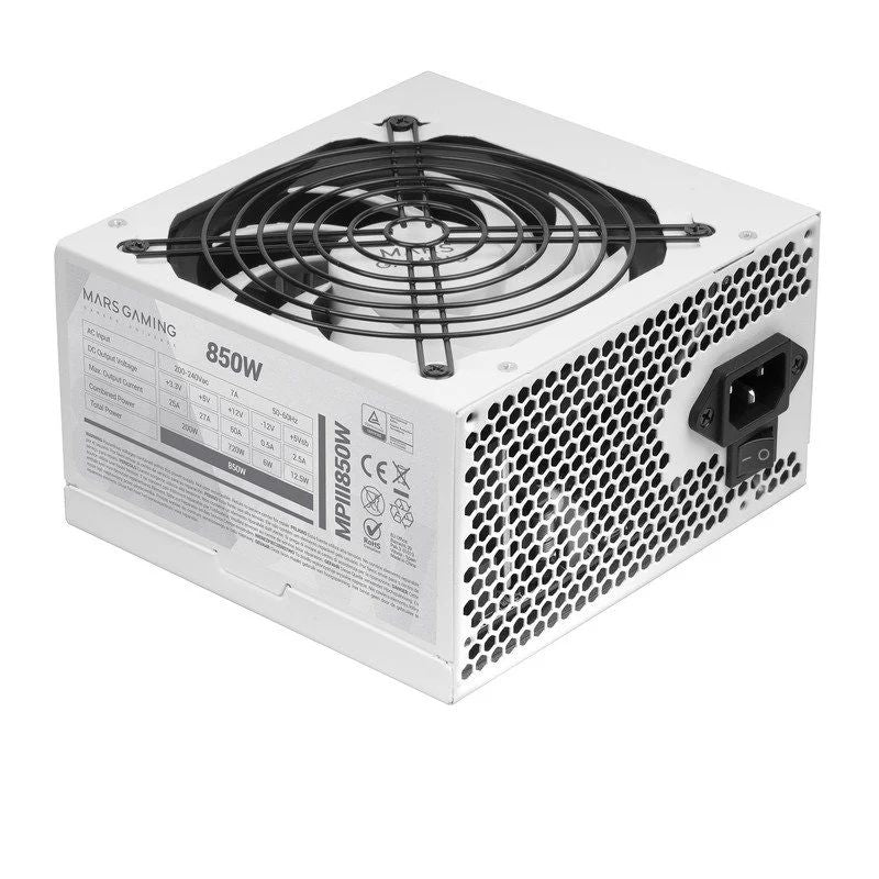 Fuente Mars Gaming ATX 850W PFC 85% Blanca (MPIII850W)