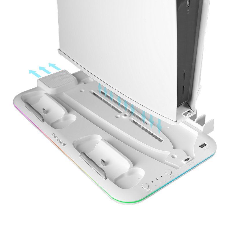 Soporte Mars Gaming RGB para PS5 Blanco (MPS5B2)