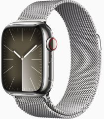 APPLE watch series 9 GPS + cellular caja de acero inoxidable plata de 45mm con pulsera milanese loop plata
