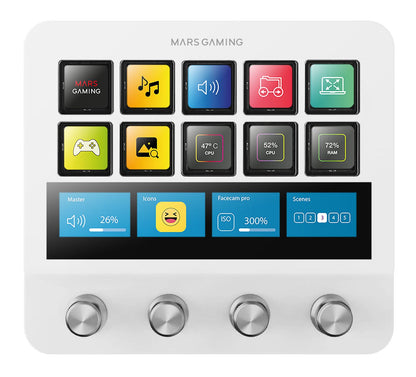 Control Deck Mars Gaming LCD 10 Teclas Blanco (MSDPROW)