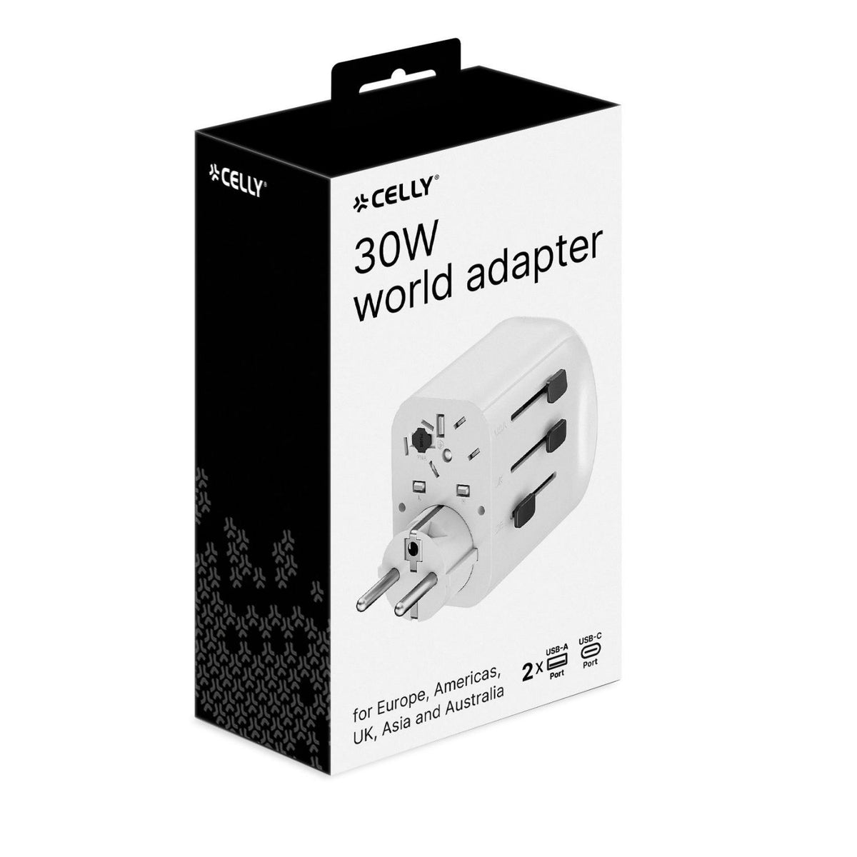Cargador de Viaje CELLY MultiPlug 30W (MULTIPLUG30WWH)