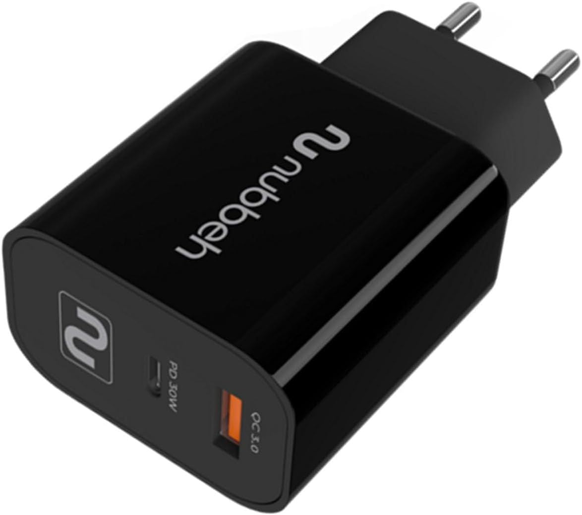 Cargador Pared NUBBEH 1USB-C 30W Negro (NBWALLCHB)