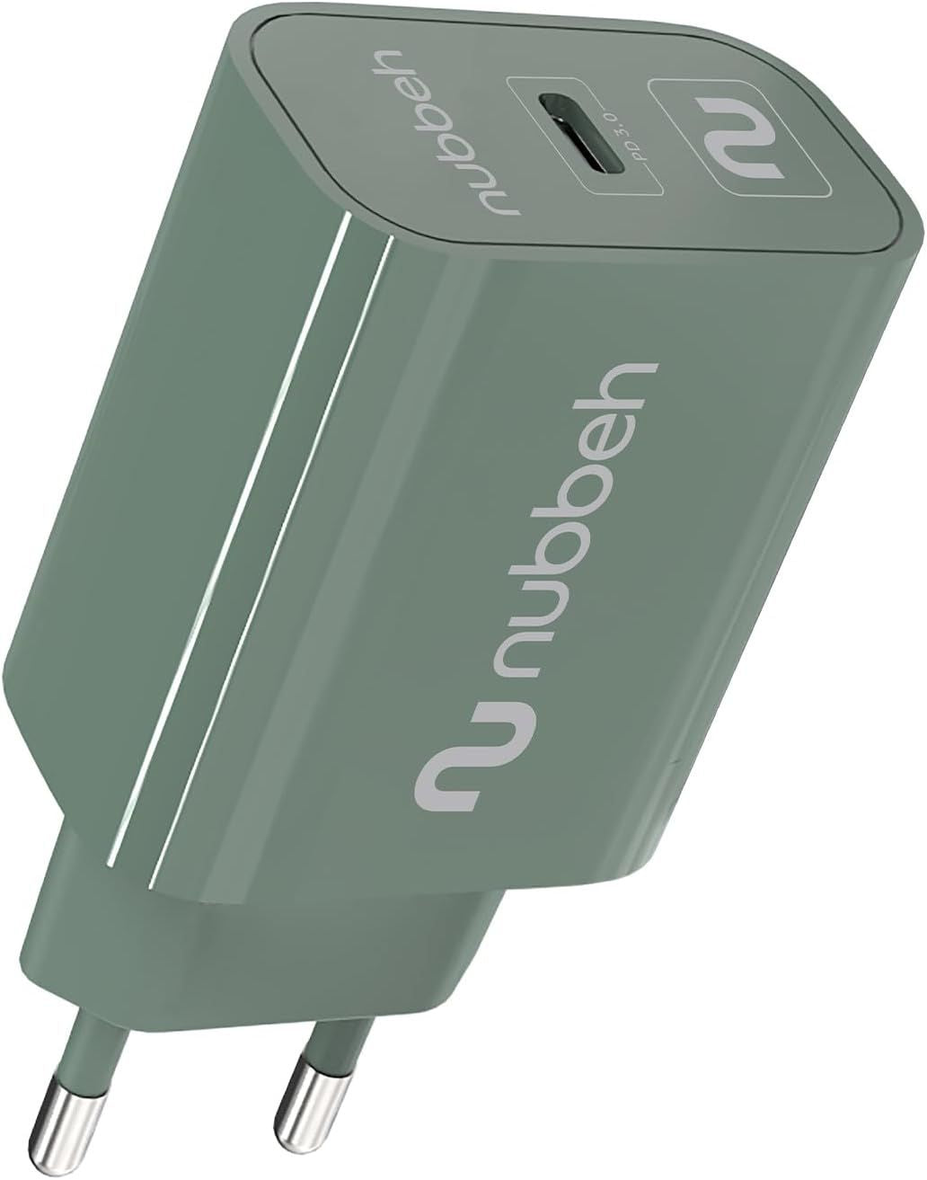 Cargador Pared NUBBEH 1USB-C 25W Verde (NBWALLCHCG25)
