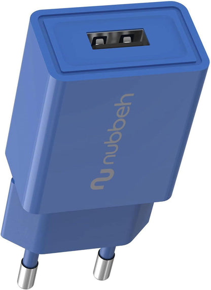 Cargador Pared NUBBEH 1USB-A 10W Azul (NBWALLCHUSBBL10)