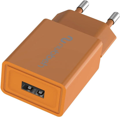 Cargador Pared NUBBEH USB-A 10W Naranja(NBWALLCHUSBO10)