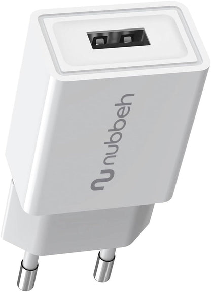 Cargador Pared NUBBEH 1USB-A 10W Blanco(NBWALLCHUSBW10)