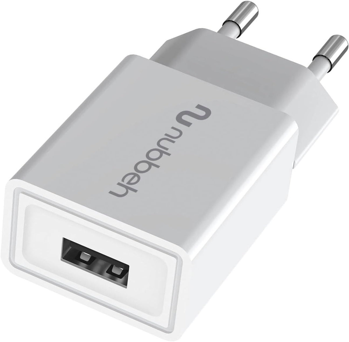 Cargador Pared NUBBEH 1USB-A 10W Blanco(NBWALLCHUSBW10)