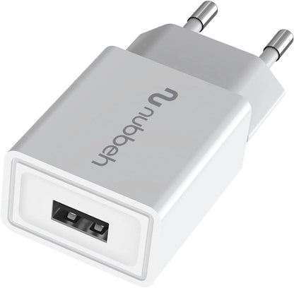 Cargador Pared NUBBEH 1USB-A 10W Blanco(NBWALLCHUSBW10)