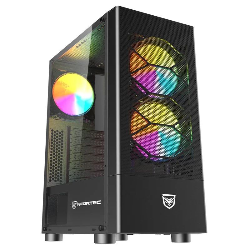 Caja Nfortec ATX mATX ITX Negra (NF-CS-CAELUM-BLACK)