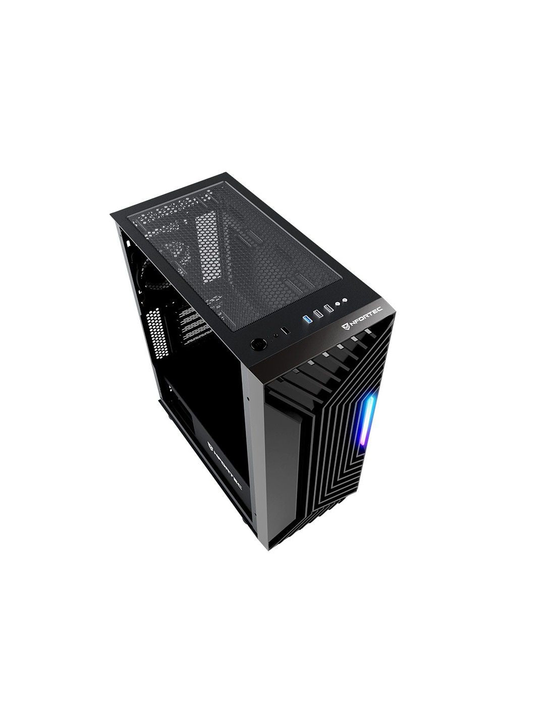 Caja Nfortec RGB ATX mATX ITX Negra (NF-CS-NERVIA-B)