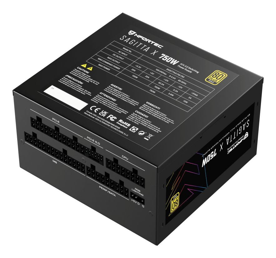 Fuente Nfortec 750W 80+ Gold (NF-PSU-SAGITTAX-FM-750W)
