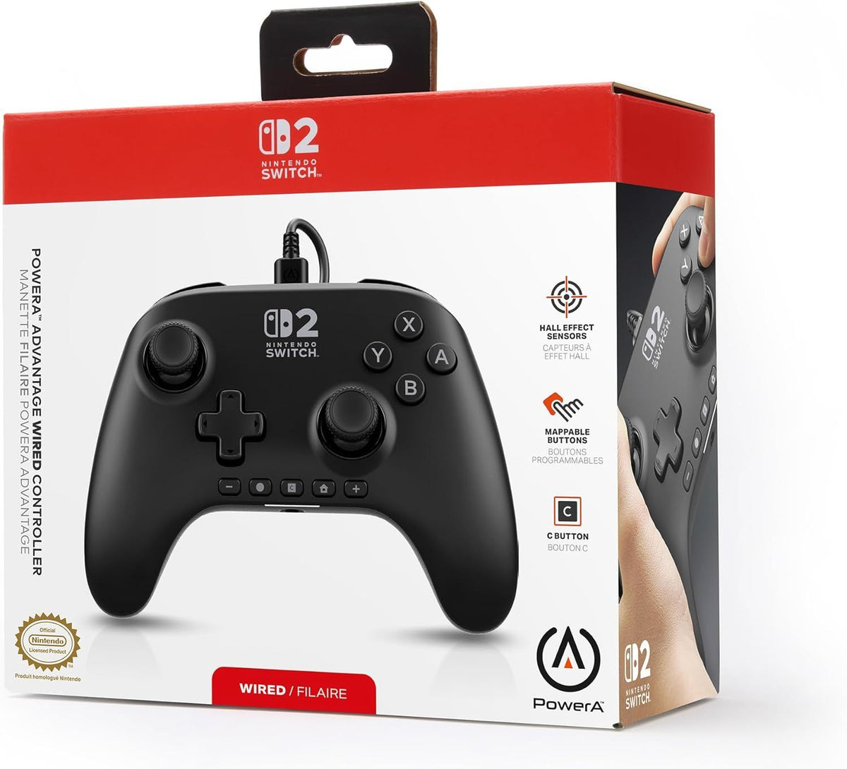 GamePad PowerA Nintendo Switch 2 Negro (NSGP0523-01)