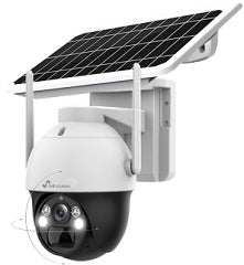 Camara Videovigilancia Exterior Motorizada 4g con Bateria y Panel Solar Resolucion Super HD 2k 1296p 3mp (2304x1296) Angulo de Vision de 120 con Zoom Digital 4x Movimiento Horizontal de 260 y Vertical de 90 Vision Infrarroja con LED Ir 20m Modo