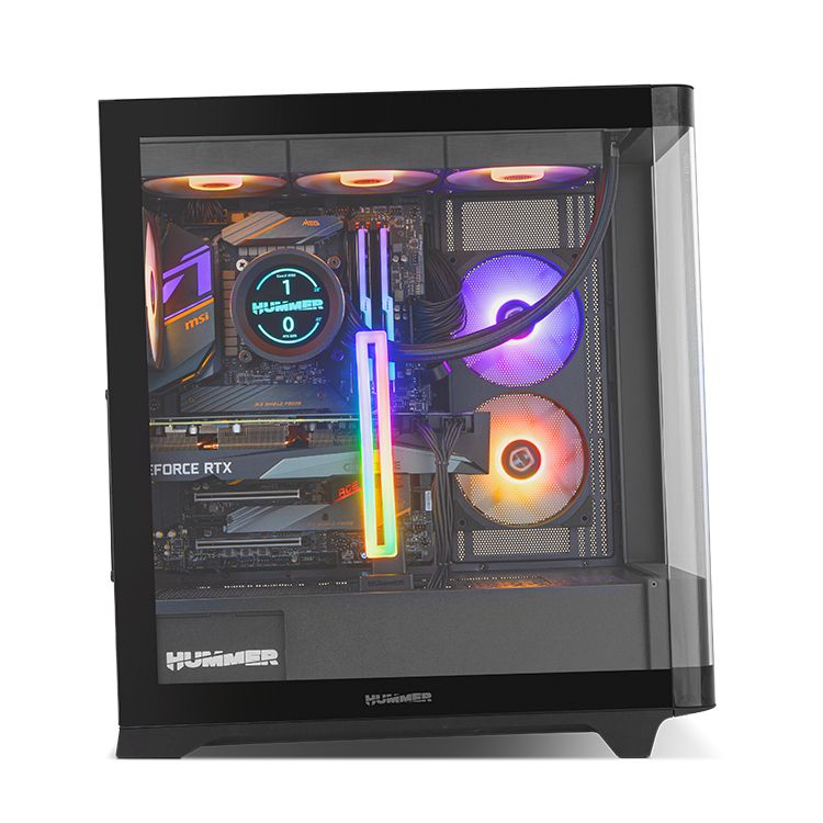 Caja Gaming NOX Ether ATX ITX Negra (NXHUMMERETHERBK)