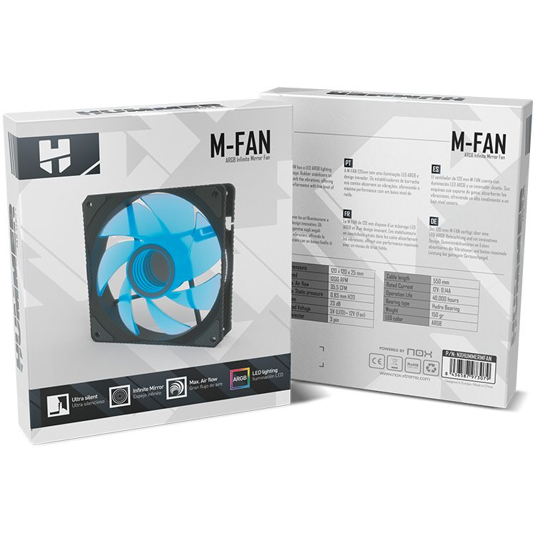 Ventilador NOX HUMMER Espejo Infinito (NXHUMMERMFAN)