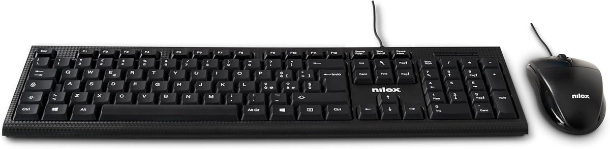 Teclado + Ratón Nilox Italiano USB Negro (NXKMIT0011)