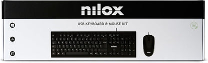 Teclado + Ratón Nilox Italiano USB Negro (NXKMIT0011)