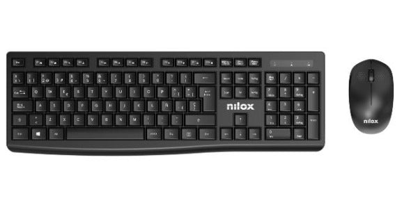 Teclado+Ratón NILOX Wireless 1600dpi Negro (NXKMWE012)