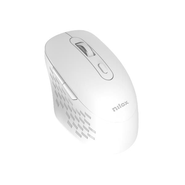 Ratón NILOX RF Wireless/BT 1600dpi Blanco (NXMODWI02)
