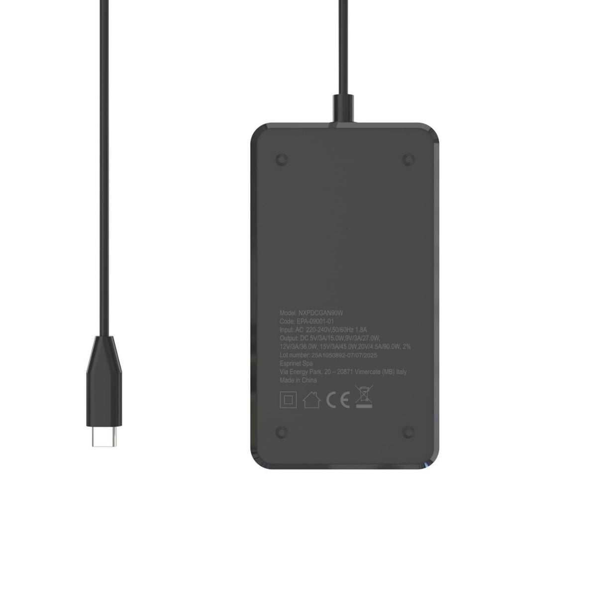 Cargador NILOX para portátil GaN USB-C 90W(NXPDCGAN90W)