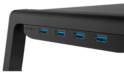 Soporte Mesa OZONE Monitor 4xUSB 3.0 Negro (OZRISERPRO)