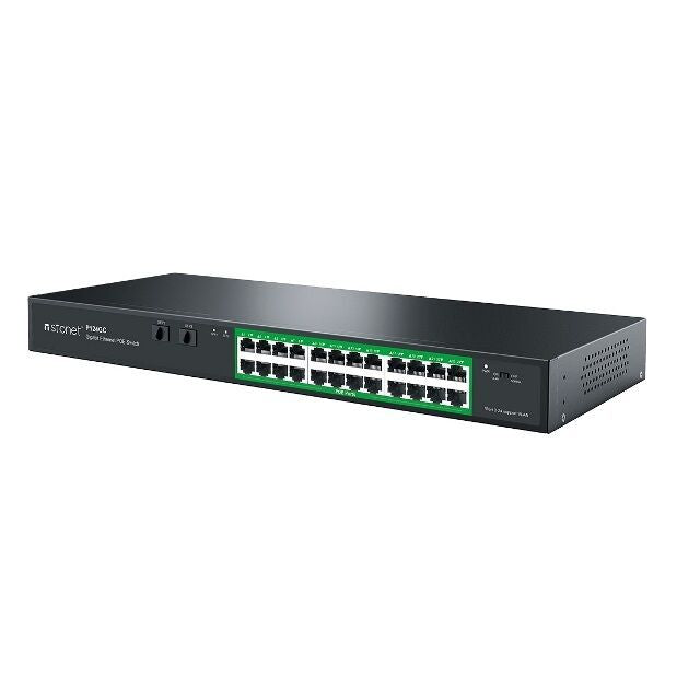 Switch STONET 24xRJ45 GbE 2xSFP PoE Rack Negro (P124GC)