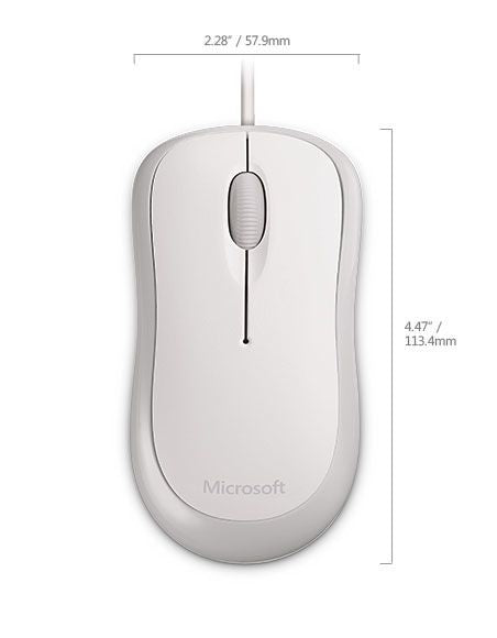 Ratón Microsoft Óptico USB-A 800dpi Blanco (P58-00060)