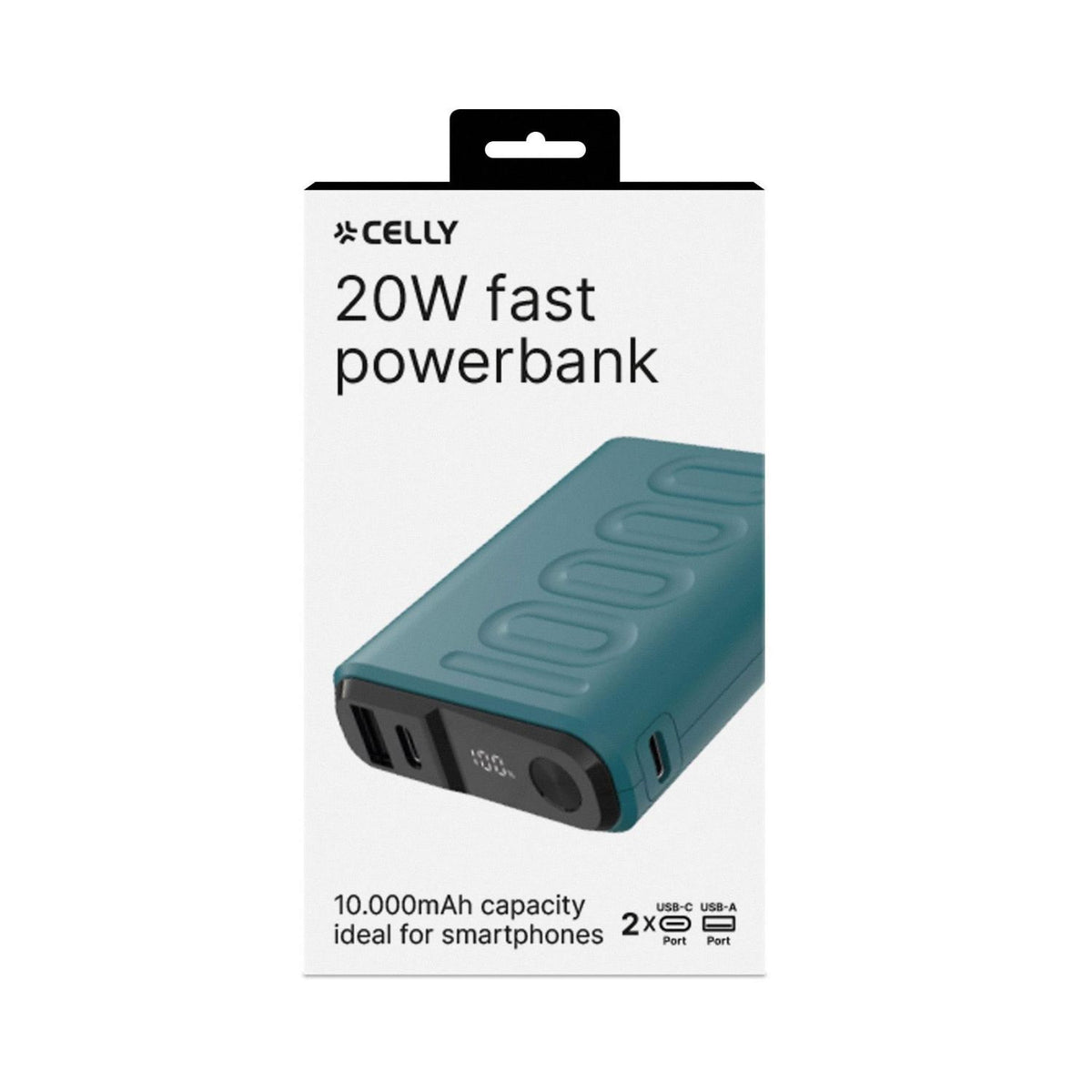 PowerBank CELLY 10000mAh USB-A/C Azul (PBUP10000BL)