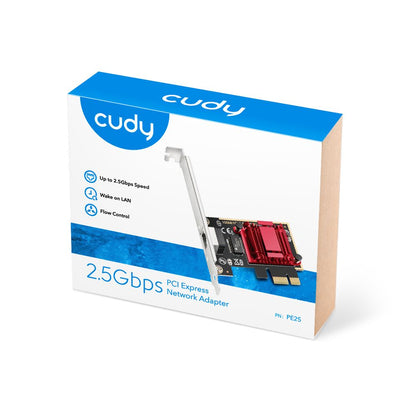 Adaptador de Red CUDY PCIe RJ45 Ethernet 2.5 GbE (PE25)