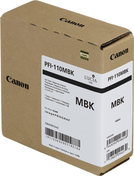 Canon PFI110 Negro Mate Cartucho de Tinta Original - 2363C001