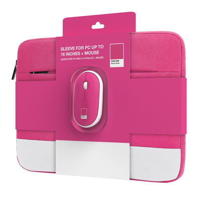 Funda+Ratón PANTONE 15.6" Poliéster Rosa (PT-BGMS001P1)