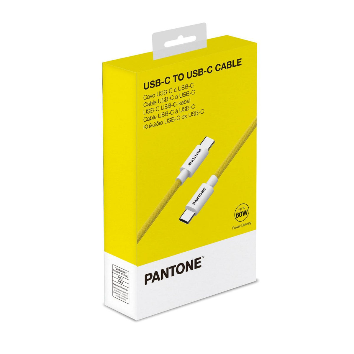 Cable PANTONE USB-C/M a USB-C/M Amarillo (PT-CTC002-5Y)