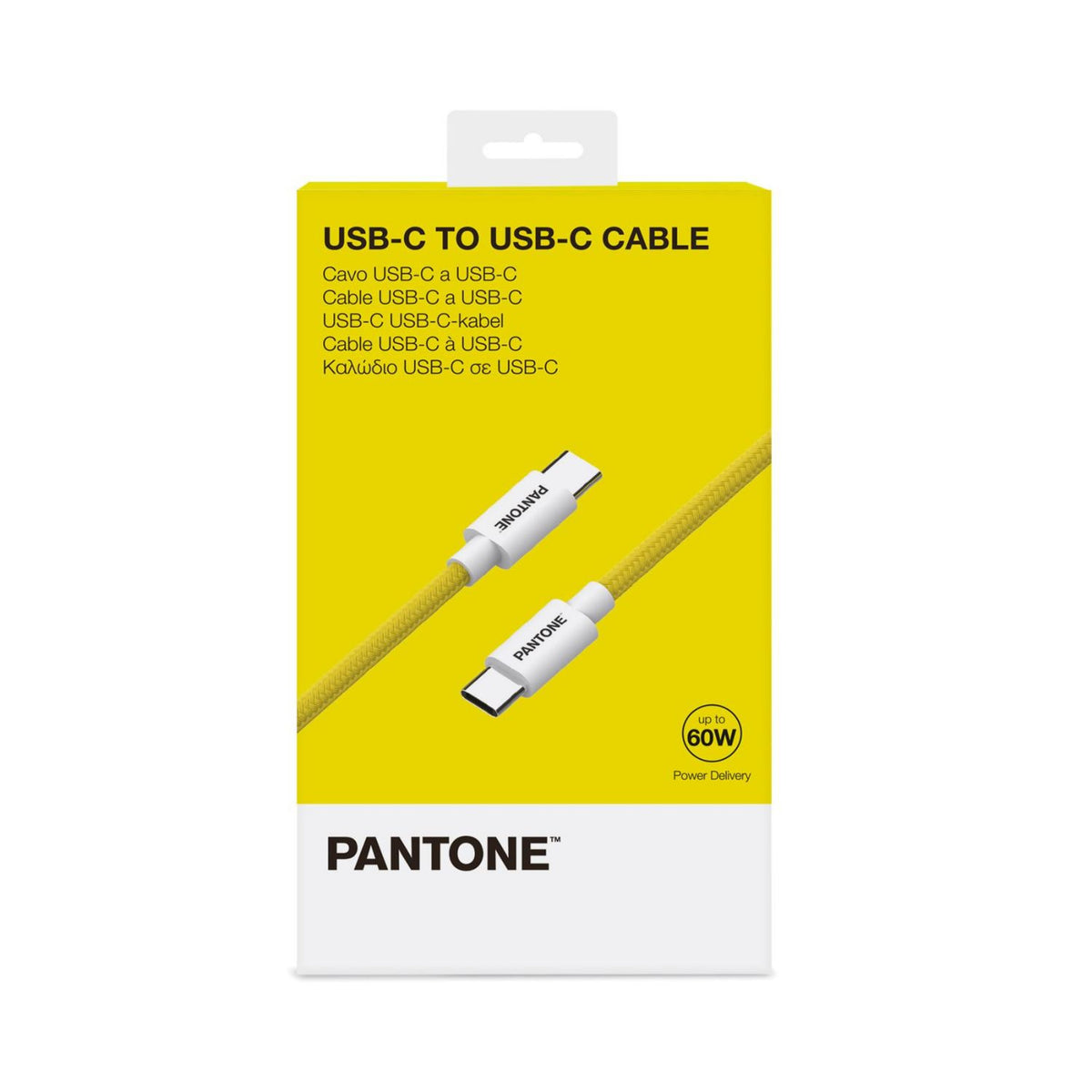 Cable PANTONE USB-C/M a USB-C/M Amarillo (PT-CTC002-5Y)