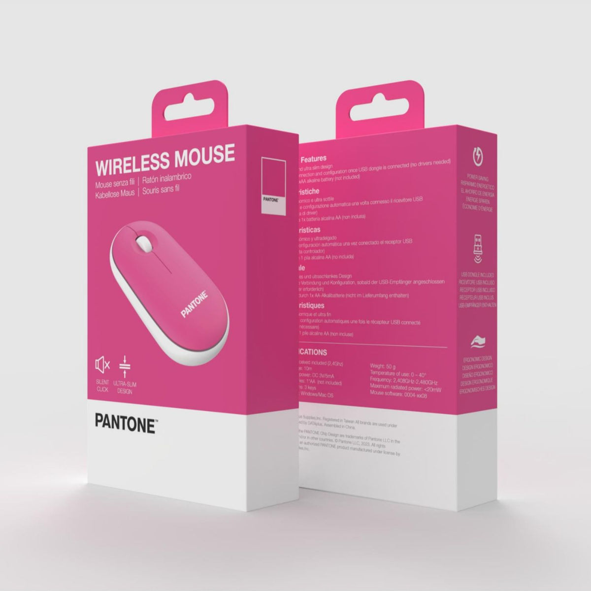 Ratón Pantone Wireless Rosa (PT-MS001P1)