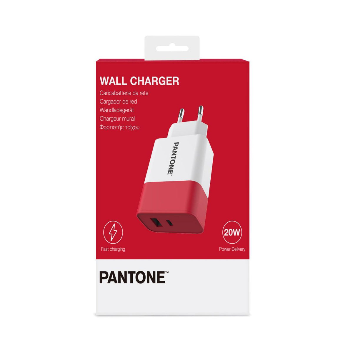 Cargador Pared PANTONE 15W 1USB-A 1USB-C (PT-PDAC02R1)