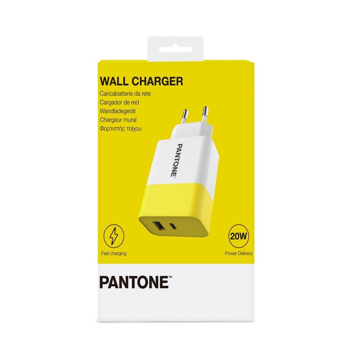 Cargador Pared PANTONE 15W 1xUSB-A 1xUSB-C (PT-PDAC02Y)