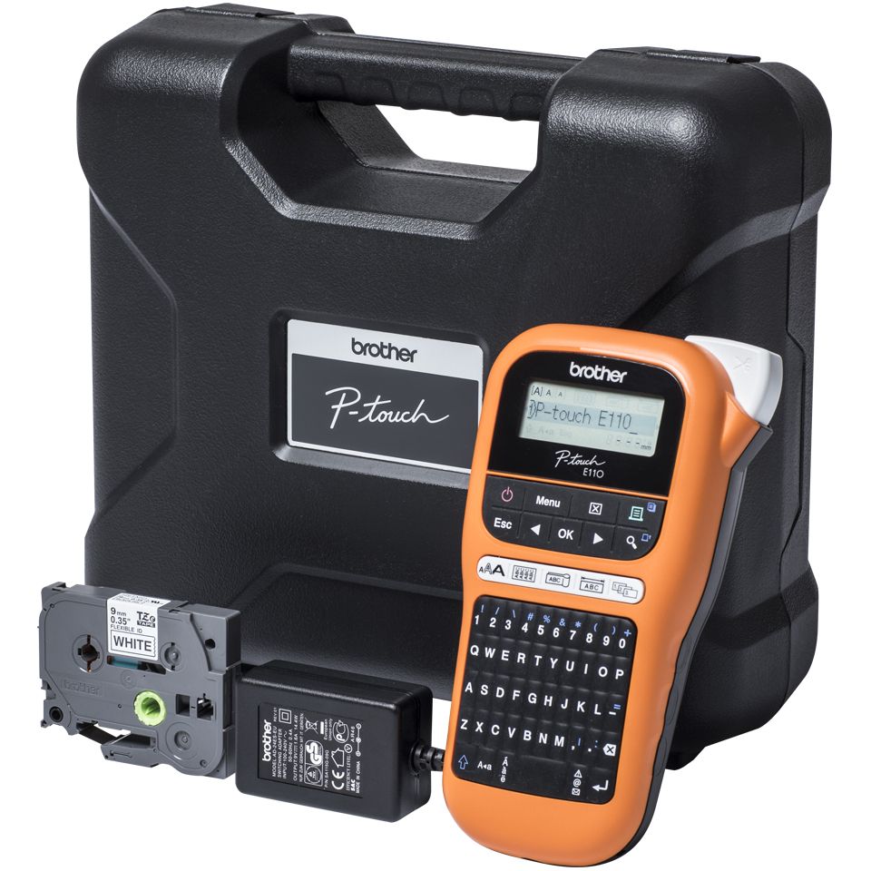 Rotuladora Térmica BROTHER Negra/Naranja (PT-E110VP)