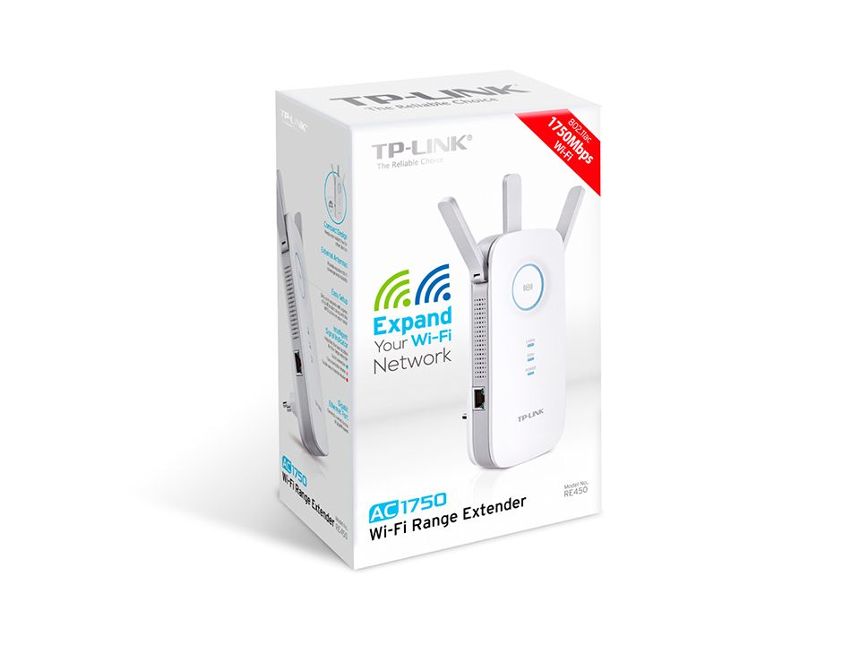 Repetidor TP-Link WiFi DualBand Ethernet Blanco (RE450)