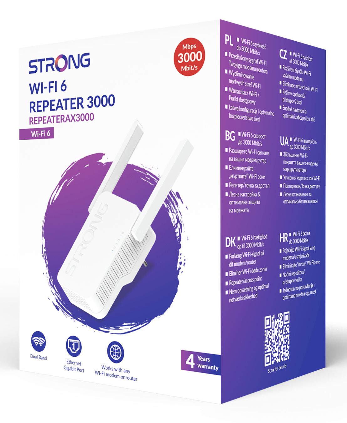 Repetidor Strong AX3000 WiFi-6 Ethernet Blanco